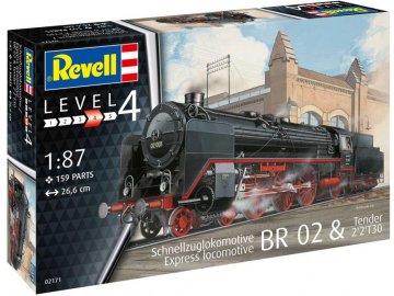 Revell - Express locomotive BR 02 & Tender 2'2'T30, Plastic ModelKit lokomotiva 02171, 1/87
