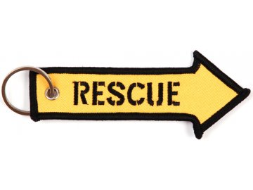 MegaKey - přívěsek "RESCUE" - oboustranný, vyšívaný, 12,5 x 4,5 cm