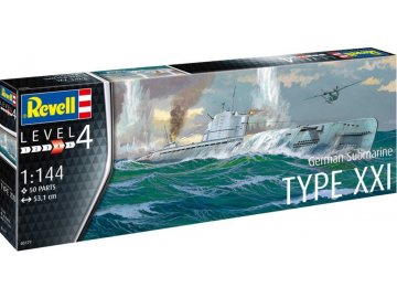 Revell - German Submarine Typ XXI, Plastic ModelKit ponorka 05177, 1/144