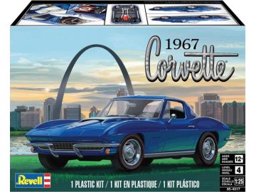Plastic ModelKit MONOGRAM auto 4517 - 1967 Corvette Sting Ray Sport Coupe 2N1 (1:25)