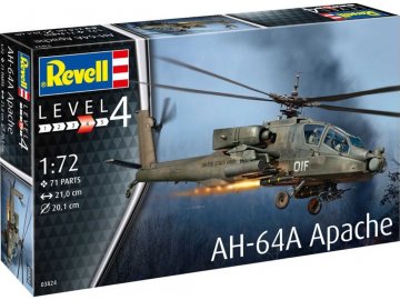 Revell - AH-64A Apache, Plastic ModelKit vrtulník 03824, 1/72