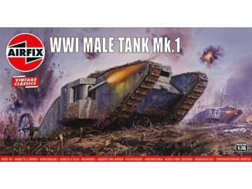 Airfix - Male Tank Mk.I, první světová válka, Classic Kit VINTAGE A01315V, 1/76