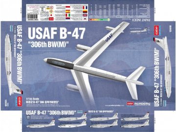 Academy - Boeing B-47 Stratojet, USAF, Model Kit letadlo 12618, 1/144