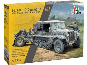 Italeri - Sd. Kfz. 10 Demag with Le. IG18 and Crew, Model Kit military 6595, 1/35