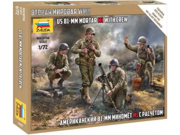 Model Kit figurky 6287 - US 81mm Mortat w/crew  (Snap Fit) (1:72)