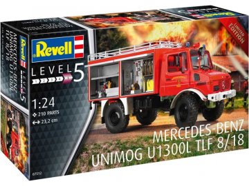 Revell - Mercedes-Benz Unimog U 1300 L TLF 8/18 Hasiči, Plastic ModelKit auto 07512, 1/24