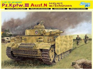 Dragon - Pz.Kpfw.III Ausf.N w/SCHÜRZEN, Model Kit tank 6474, (smart kit), 1/35