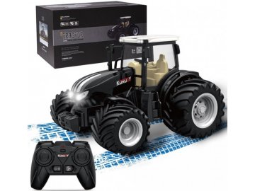 Korody RC traktor kovový 2,4 Ghz s širokými koly, LED osvětlení, zvuk