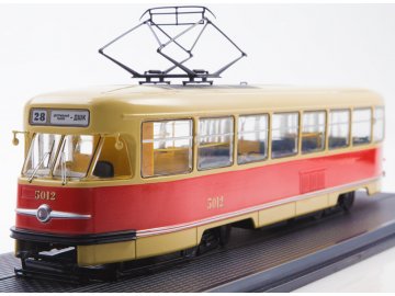 Start Scale Models - Tramvaj Tatra T2, č. 28, béžovo-červená, 1/43
