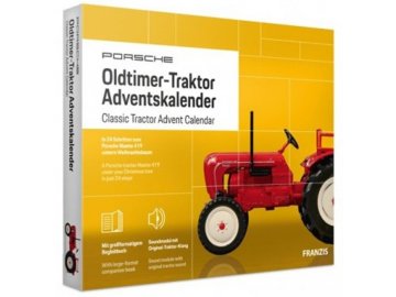 Franzis - adventní kalendář Porsche - Oldtimer Traktor se zvukem, 1/43