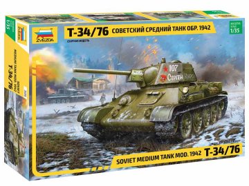 Zvezda - T-34/76 mod.1942, Model Kit tank 3686, 1/35, SLEVA 25%