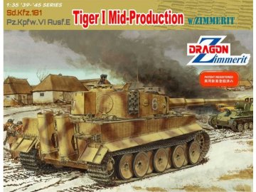 Dragon - Tigen I, mid.produkce, zimmerit, model Kit military 6700, 1/35