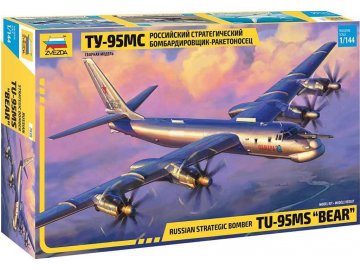 Zvezda - Tu-95 sovětský bombardér, Model kit letadlo 7038, 1/144