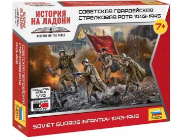 Zvezda - figurky sovětská pěchota, snap fit 6293, 1/72