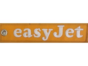 MegaKey - přívěsek easyJet - oboustranný, vyšívaný, 13 x 3 cm