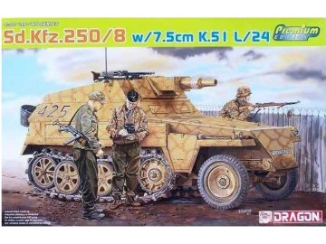 Dragon - Sd.Kfz.250/8 NEU w/7.5cm K.51 L/24 GUN (premium edition), Model Kit military 6425, 1/35