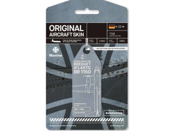 aviationtag 61 08 grey keychain made of luftwaffe breguet atlantic br1150 6108 dark grey x57 202797 0