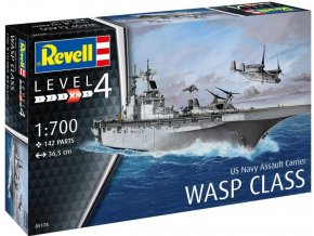 Revell - Assault Carrier USS WASP CLASS, Plastic ModelKit loď 05178, 1/700
