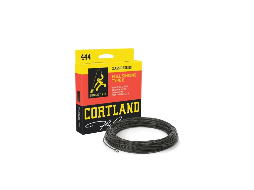 Cortland muškařská šnůra 444 Classic Full Sinking TYPE 6 Black Fresh/Salt
