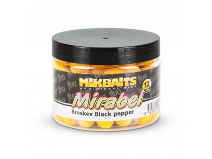 Mirabel Fluo boilie 150ml - Broskev Black pepper 12mm