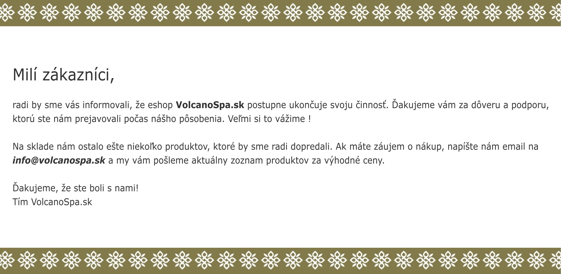 Ukončenie eshopu
