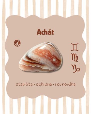 ACHÁT Achát je kámen stability, rovnováhy a ochrany. Tradičně se spojuje s uzemněním, vnitřním klidem a pocitem bezpečí. ✨...