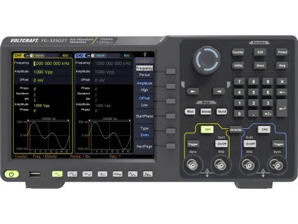 VOLTCRAFT FG-32502T Arbitrární generátor funkcí 1 µHz - 250 MHz 2kanálový arbitrární, šum, pulz, obdélníkový, sinusový, trojúhelník