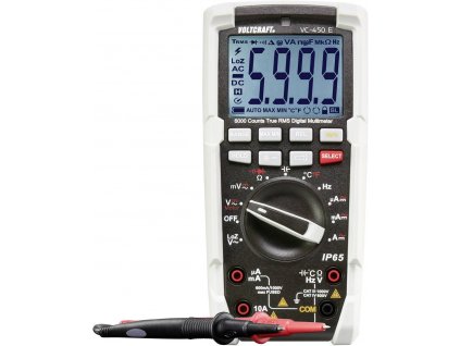 VOLTCRAFT VC-450 E multimetr, ochrana proti tryskající vodě (IP65), CAT III 1000 V, CAT IV 600 V, displej (counts) 6000, VC-450 E