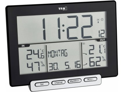 TFA Dostmann Trinity bezdrátový teploměr a vlhkoměr černá 30.3058.01