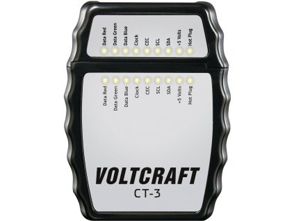 VOLTCRAFT CT-3 tester kabelů, pro Kabel HDMI Typ A, HDMI 1.0, 1.1, 1.2, 1.2a, 1.3a/b/c, 1.4**/a, CT-3