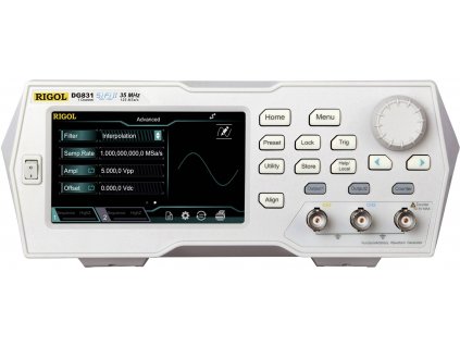 Rigol DG831 Arbitrární generátor funkcí 35 MHz (max) 1kanálový arbitrární, trojúhelník, Lorenzova křivka, pulz, šum, obdélníkový, sinusový