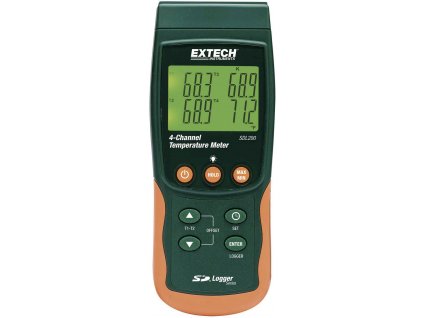 Extech SDL200 teploměr, typ senzoru K, J , T , E , R , S , Pt100, funkce dataloggeru