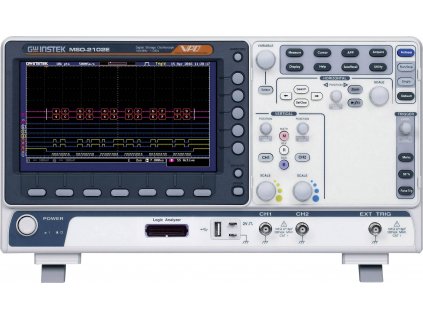 GW Instek MSO-2102E digitální osciloskop 100 MHz 18kanálový 1 GSa/s 10 Mpts 8 Bit s pamětí (DSO), mixovaný signál (MSO), logický analyzátor 1 ks