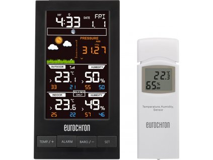 Eurochron EFWS S250 digitální bezdrátová meteostanice Předpověď pro 12 až 24 hodin Počet senzorů (max.) 1