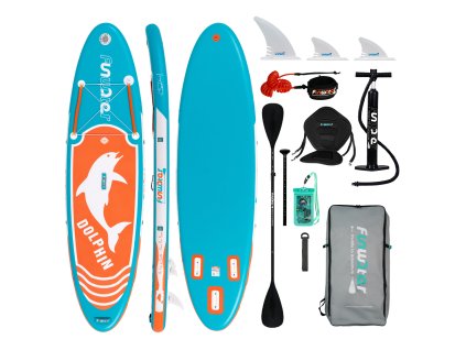 Placă gonflabilă FunWater cu paddleboard DELFINI