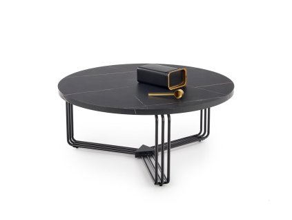 Konferenční stolek MARCUS – mramor černý / černý kov