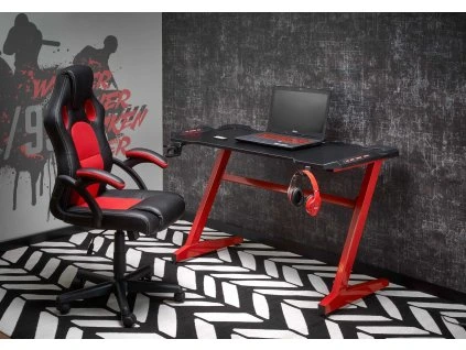 Herní psací stůl VM49 černý / červený