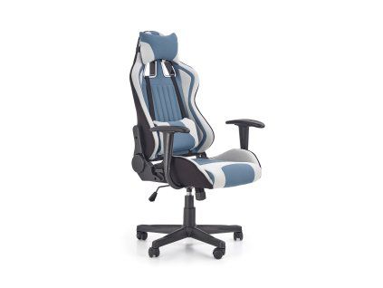 Herní křeslo TERRENCE šedé / tyrkys