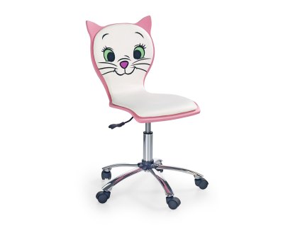 Dětská otočná židle KITTY 2 bílá/růžová