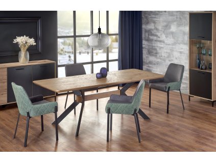 Jídelní stůl rozkládací ARLAN | DUB / ČERNÝ 160-220 cm