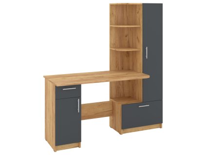 Psací stůl SANS pravá | DUB TACHO + ANTRACIT