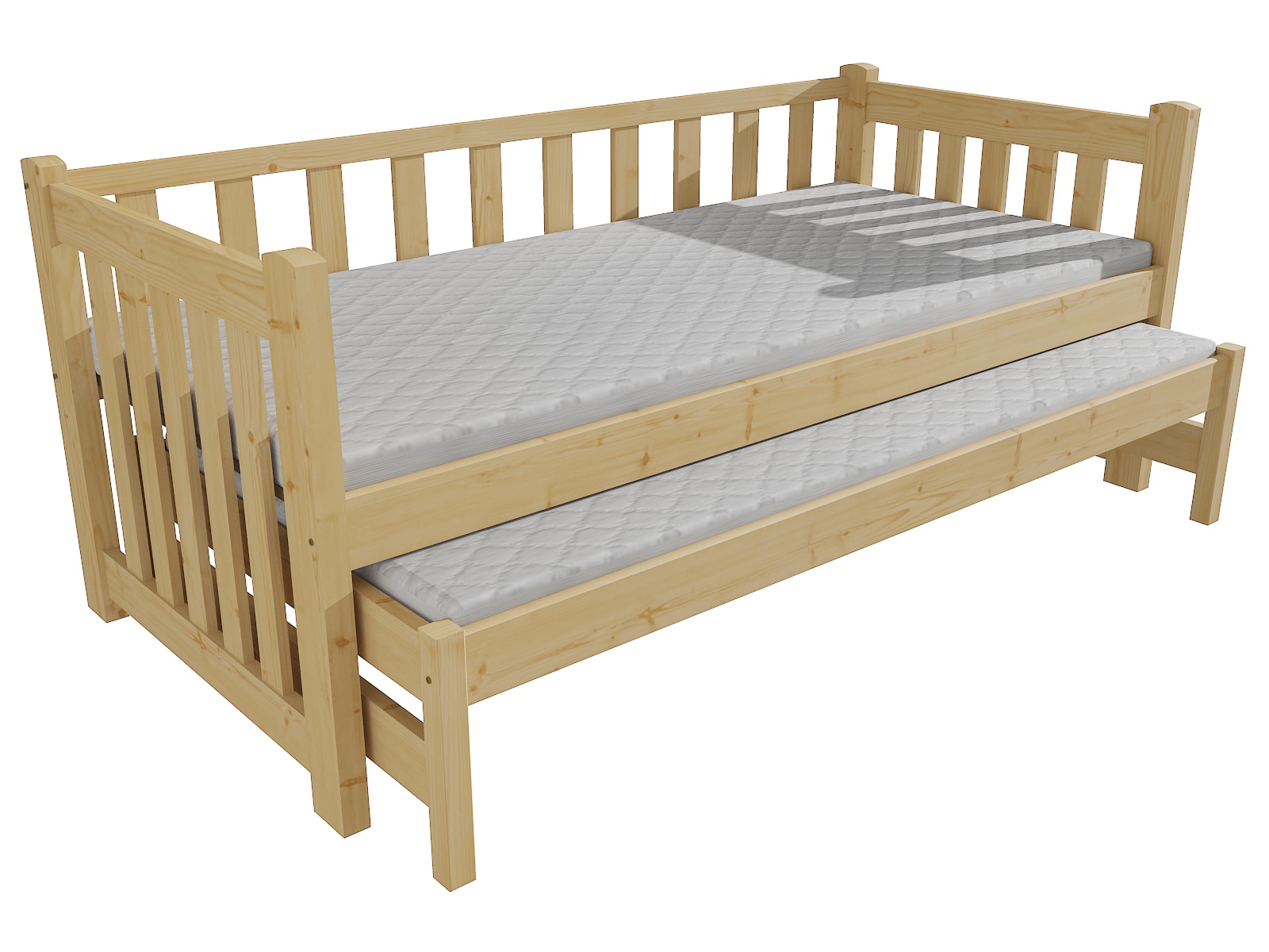 Dětská postel s výsuvnou přistýlkou DPV 002 Rozměr: 90 x 180 cm, Barva: moření olše