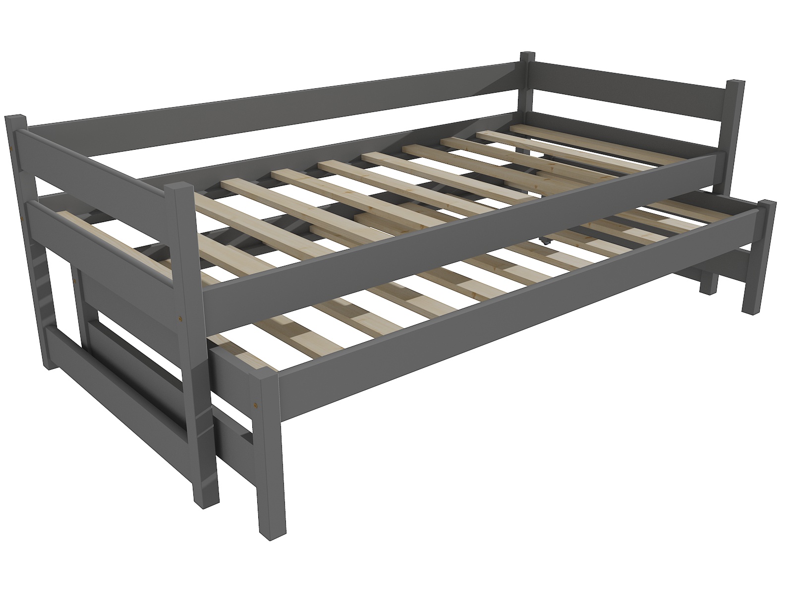 Dětská postel s výsuvnou přistýlkou DPV 003 Rozměr: 80 x 200 cm, Barva: bezbarvý lak