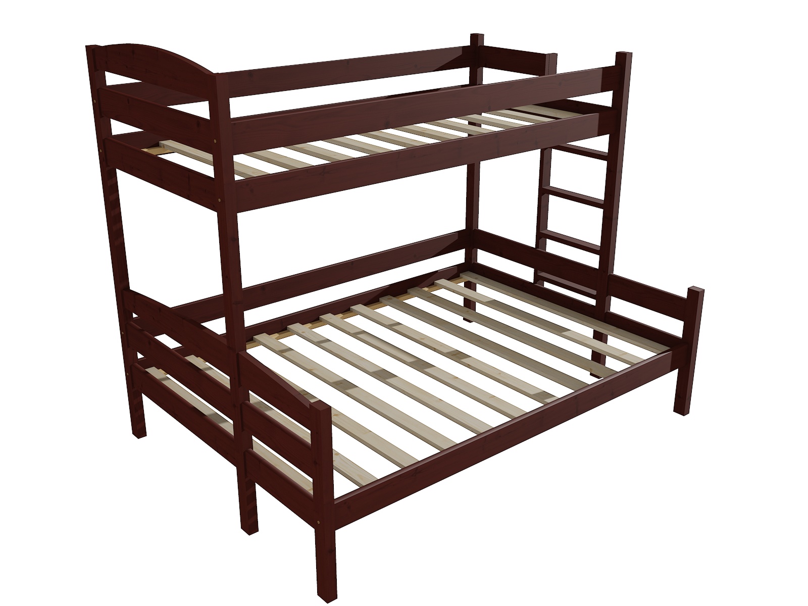 Patrová postel s rozšířeným spodním lůžkem PPS 001 Rozměr: 80/140 x 180 cm, Barva: moření olše, Varianta: vpravo