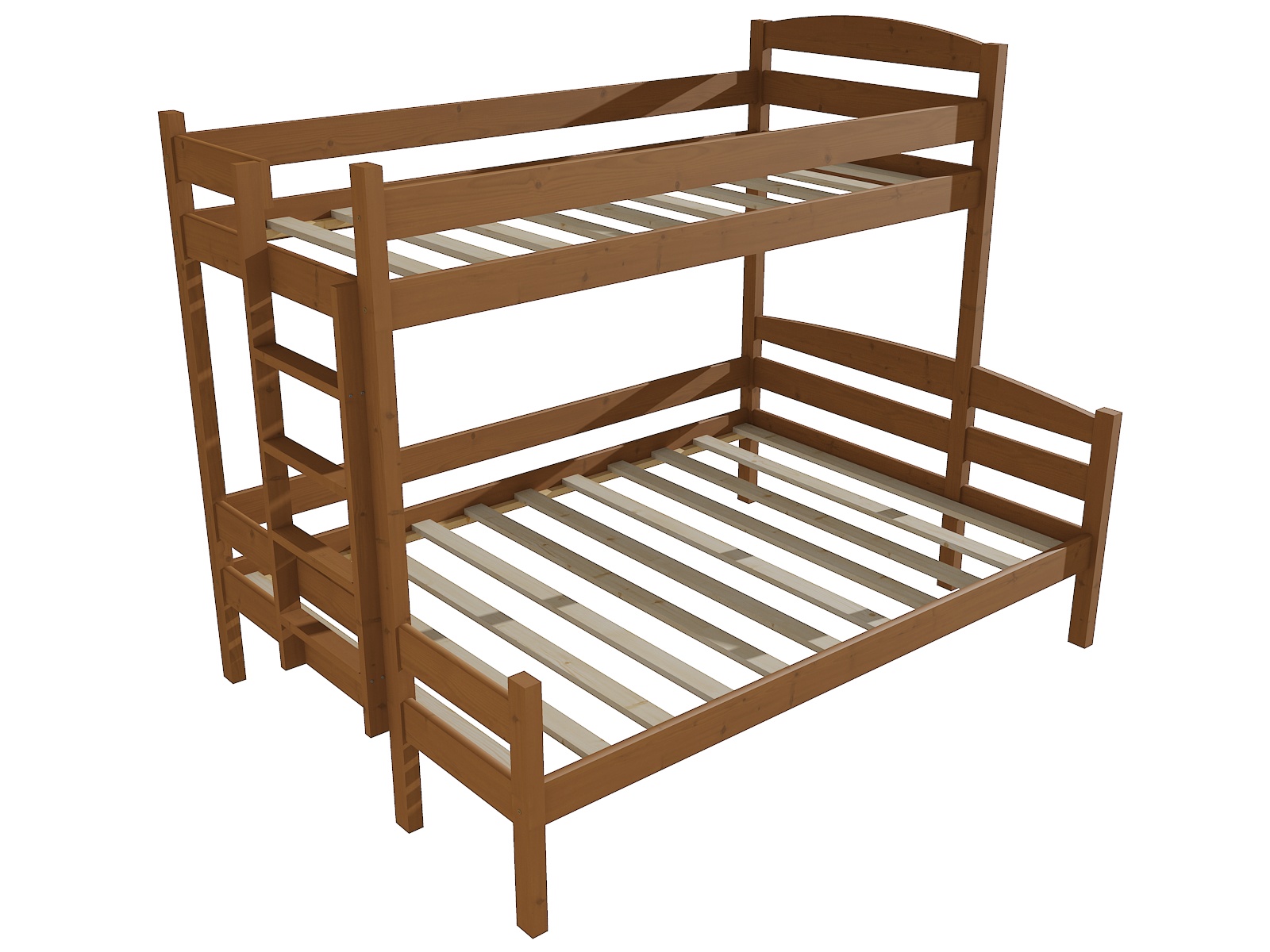 Patrová postel s rozšířeným spodním lůžkem PPS 001 Rozměr: 80/140 x 180 cm, Barva: moření olše, Varianta: vpravo