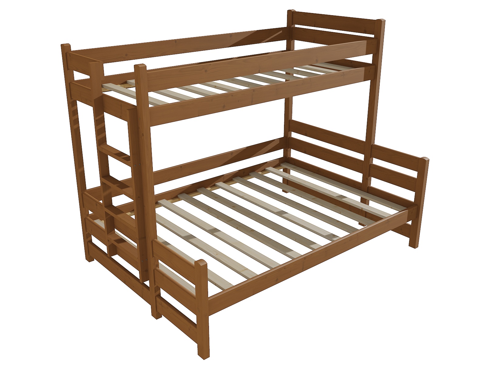 Patrová postel s rozšířeným spodním lůžkem PPS 003 Rozměr: 80/120 x 200 cm, Umístění žebříku: vlevo, Barva: barva bílá