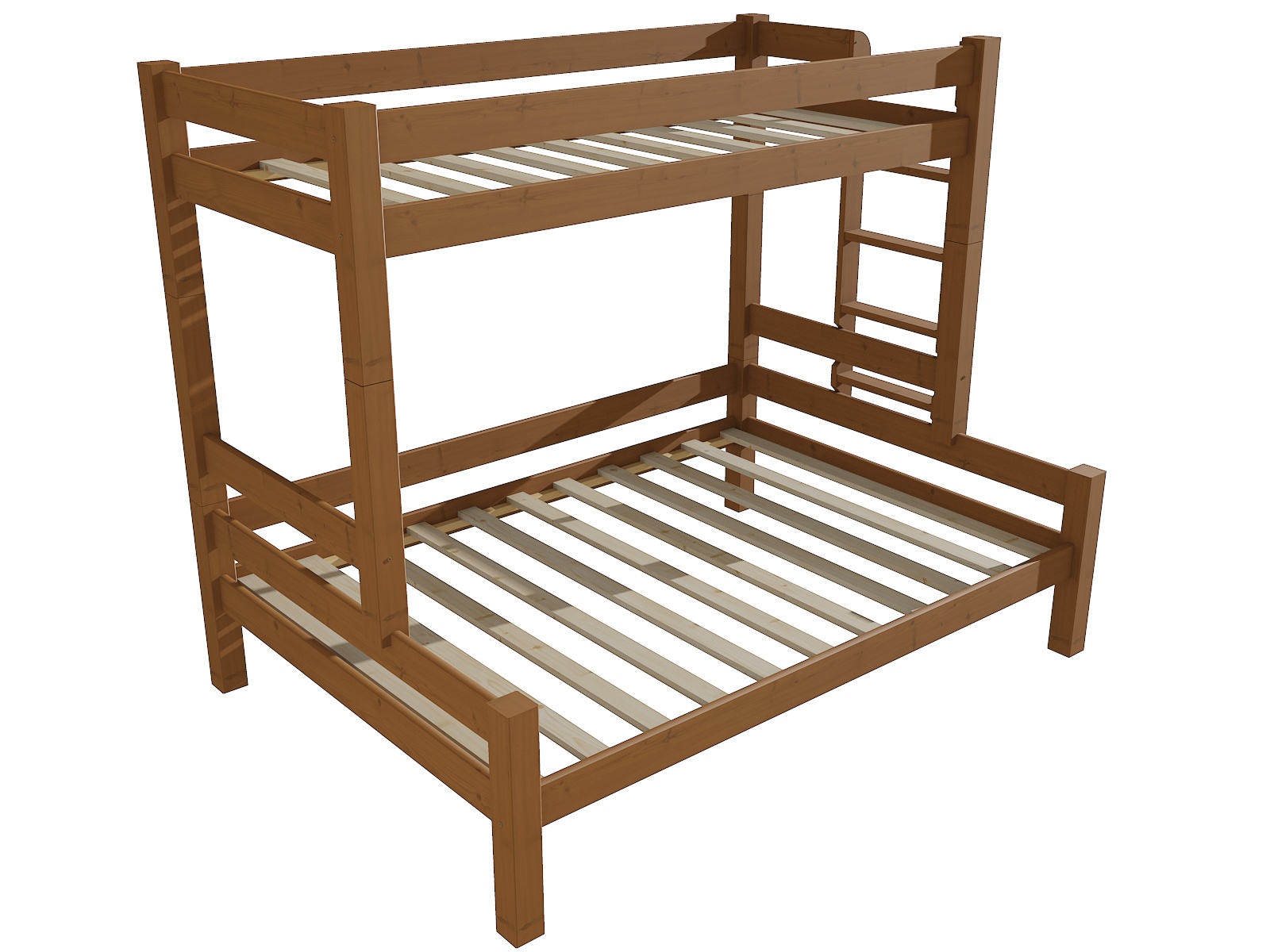Patrová postel s rozšířeným spodním lůžkem 8X8 06B Rozměr: 80/160 x 200 cm, Umístění žebříku: vpravo, Barva: barva růžová