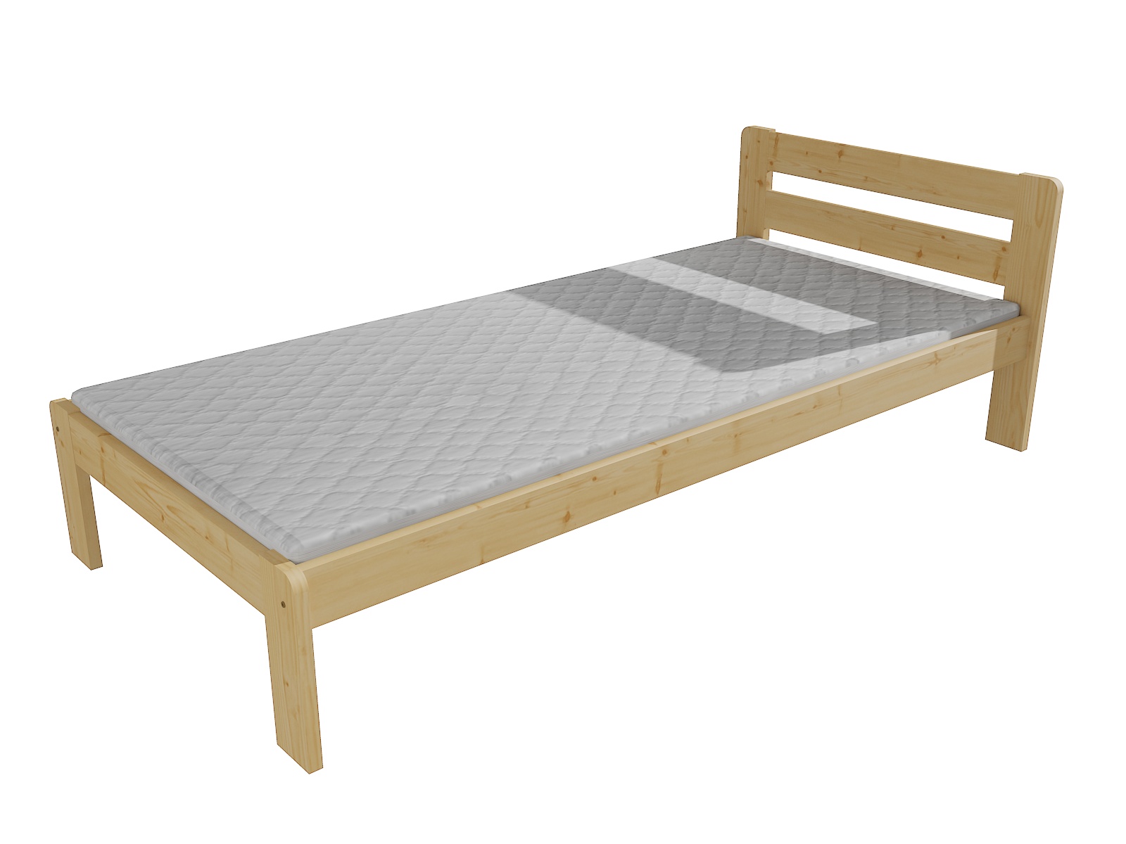 Jednolůžková postel VMK002A Rozměr: 100 x 200 cm, Barva: surové dřevo