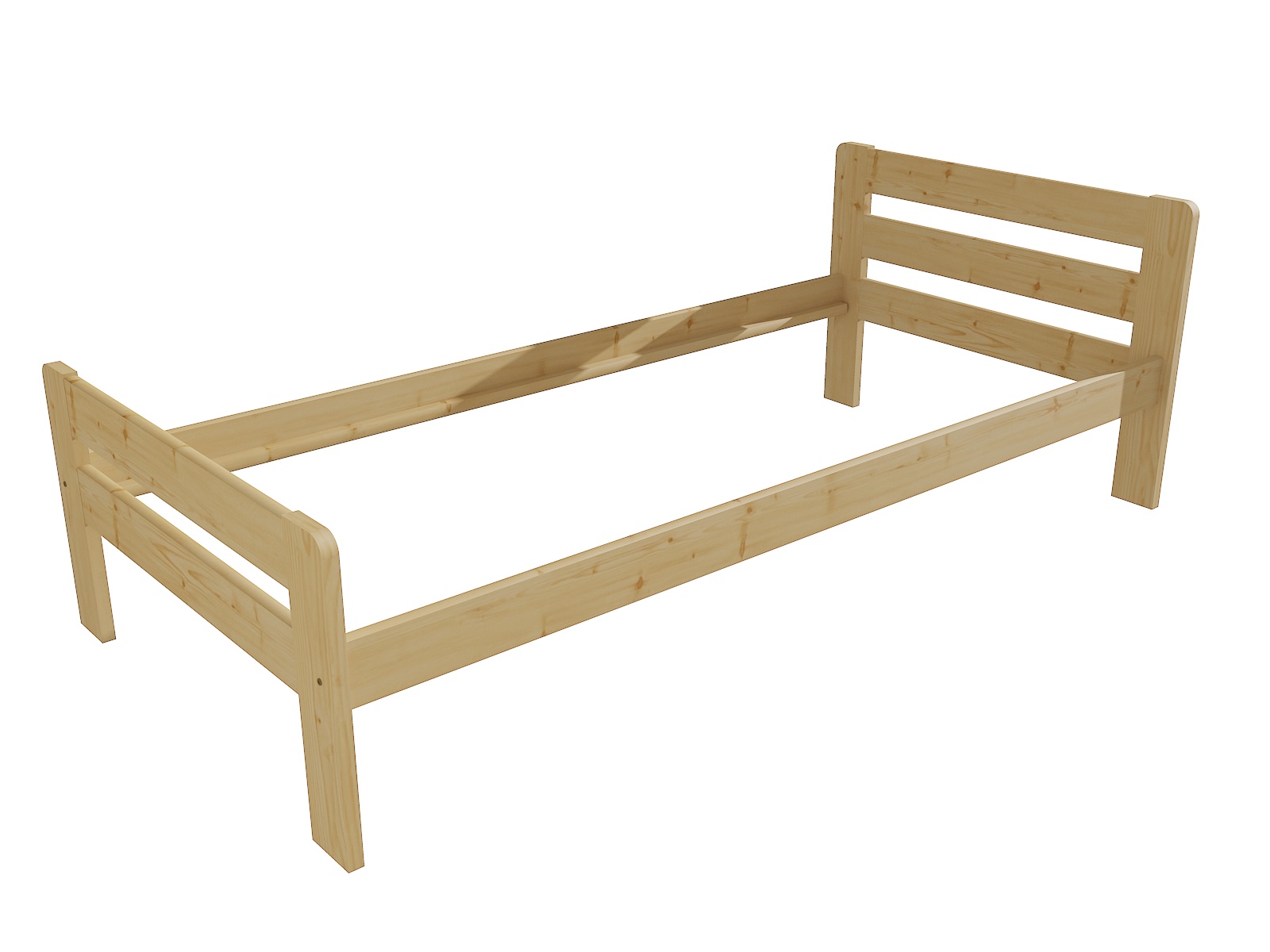 Jednolůžková postel VMK002C Rozměr: 100 x 200 cm, Barva: surové dřevo