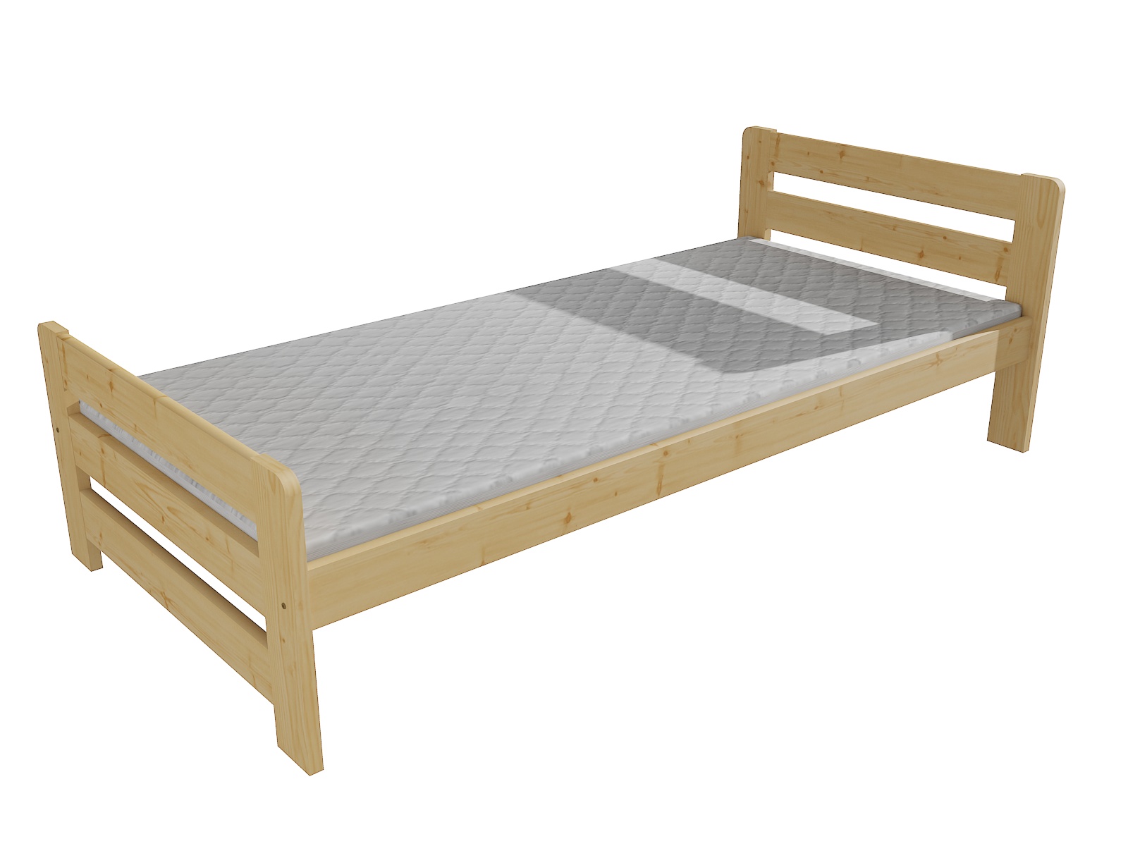 Jednolůžková postel VMK002D Rozměr: 100 x 200 cm, Barva: bezbarvý lak